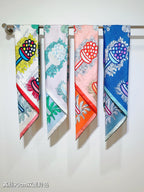HM 26ss Amazon  Scarf 90 White Colorful Twill Silk 126324