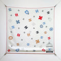 CC 25 Scarf 90CM In White Colorful Cashmere 293046