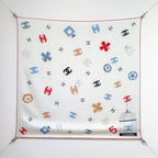 CC 25 Scarf 90CM In White Colorful Cashmere 293046