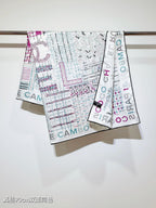 CC 25 Scarf 90CM In White Purple Colorful Cashmere 293047