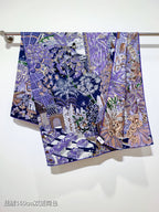 HM 26ss Amazon  Scarf 140 Purple Colorful Twill Silk 126338