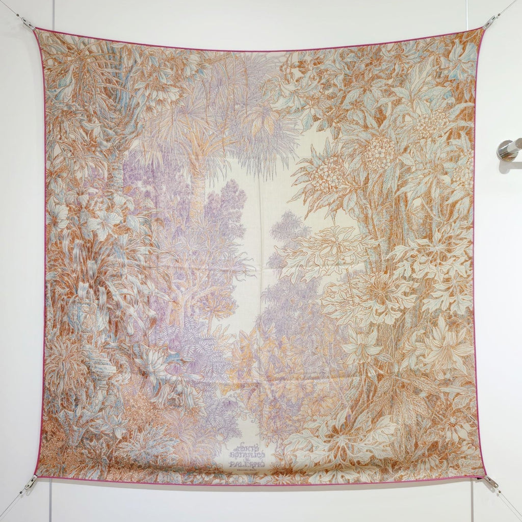 HM 26s 90 Double Sided Scarf Pink Beige Colorful Mulberry Silk 141474