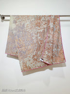 HM 26s 90 Double Sided Scarf Pink Beige Colorful Mulberry Silk 141474