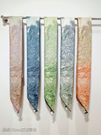 HM 26s 90 Double Sided Scarf Green Gray Colorful Mulberry Silk 141473