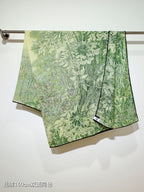 HM 26s 90 Double Sided Scarf Green Colorful Mulberry Silk 141471