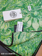 HM 26s 90 Double Sided Scarf Green Colorful Mulberry Silk 141471
