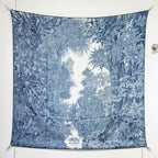 HM 26s 90 Double Sided Scarf Blue Colorful Mulberry Silk 141472