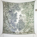 HM 26s 90 Double Sided Scarf Green Gray Colorful Mulberry Silk 141473