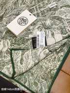 HM 26s 90 Double Sided Scarf Green Gray Colorful Mulberry Silk 141473
