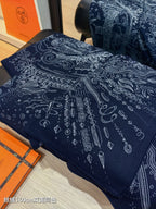 HM Connecting 140 CM Night Blue Colorful Cashmere and Silk 293095