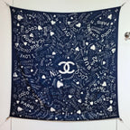 CC 25 Scarf 140CM Dark Blue Colorful Cashmere 293080