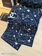 CC 25 Scarf 140CM Dark Blue Colorful Cashmere 293080