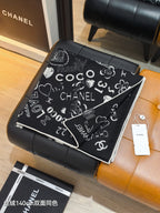 CC 25 Scarf 140CM Black White Cashmere 293081