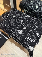 CC 25 Scarf 140CM Black White Cashmere 293081
