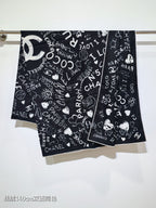 CC 25 Scarf 140CM Black White Cashmere 293081