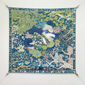 HM 26ss Sweet Saddle Scarf 90 Blue Green Twill Silk 132420