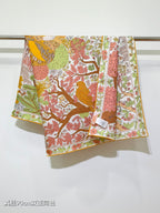 HM 26ss Sweet Saddle Scarf 90 Green Pink Twill Silk 132418