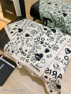 CC 25 Scarf 140CM White Black Colorful Cashmere 293079
