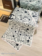 CC 25 Scarf 140CM White Black Colorful Cashmere 293079