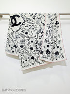 CC 25 Scarf 140CM White Black Colorful Cashmere 293079