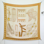 HM Equestrianism 140 CM Yellow White Colorful Cashmere and Silk 293102