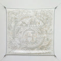 HM 26s 90 Double Sided Scarf White Gray Colorful Mulberry Silk 145752