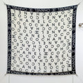CC 25  Scarf 140CM White Black Cashmere 293085