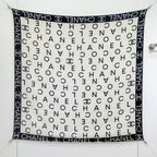 CC 25  Scarf 140CM White Black Cashmere 293085