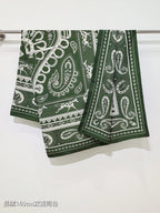 HM 26s Heart Horse Scarf 140 Dark Green Cashmere Silk 139235