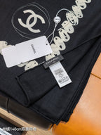 CC 25  Scarf 140CM Black Cashmere 293086