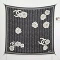 CC 25 Camellia Scarf 140CM Black Cashmere 293087