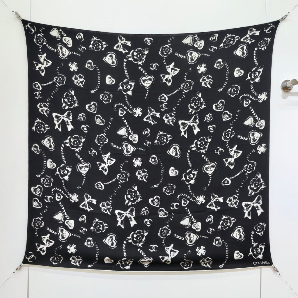 CC 25  Scarf 140CM Black Cashmere 293088