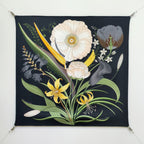 HM Eternal Bouquet 90 CM Black Colorful Cashmere and Silk 293072