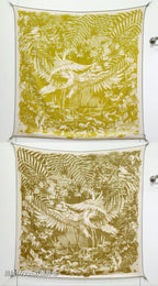 HM 26s Flamingo Party Scarf 140 Yellow Beige Cashmere Silk 139242