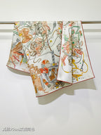 HM 26ss Amazon Scarf 90 White Colorful Twill Silk 126316