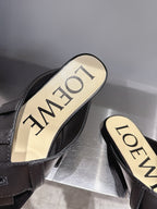 Loewe 25 Toy Panta Toe Thong Black Sheepskin