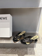 Loewe 25 Toy Panta Toe Thong 5cm Black Sheepskin