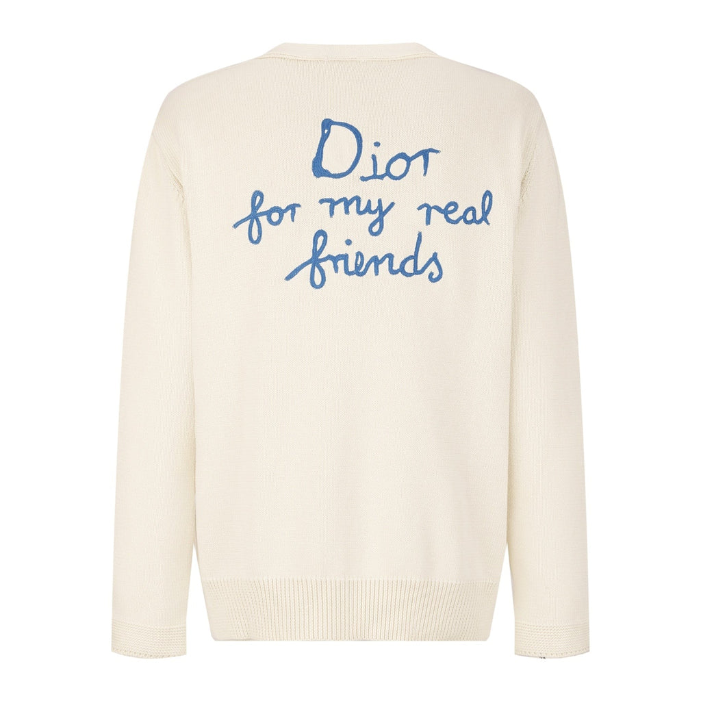 CD Pocket Cardigan White Cotton