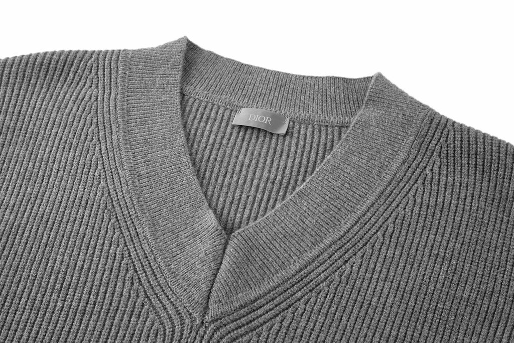 CD  V-neck Sweater Grey Polyamide Wool