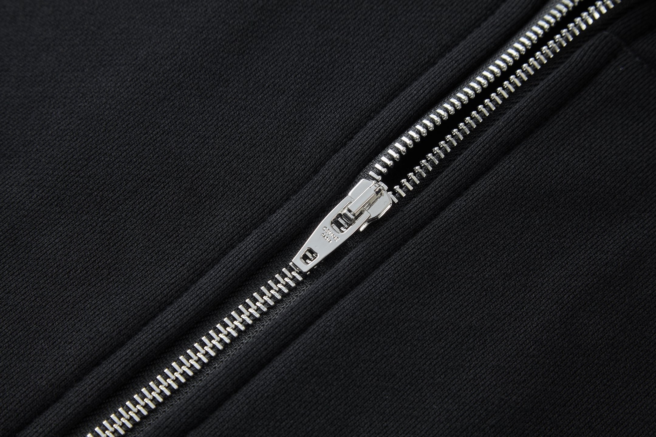 Celine Embroidered Hoodie Zip-up Jacket Black White Cotton