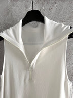 CD Collar Dress White Viscose