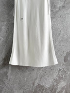 CD Collar Dress White Viscose