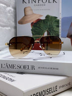 PILOT SUNGLASSES 582591 IN HAVANA METAL BROWN SMOKE LENSES