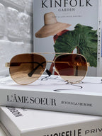 PILOT SUNGLASS 581363 IN GOLD METAL BROWN SMOKE LENSES