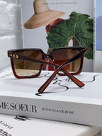 SQUARE SUNGLASS 581367 IN BROWN ACETATE MONOGRAM MASK ON LENS