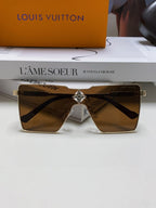 CYCLONE SUNGLASS 581374 IN GOLD METAL BRWON LENSES