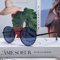 SIGNATURE ROUND SUNGLASS 581383 IN BLACK METAL