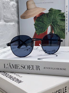 SIGNATURE ROUND SUNGLASS 581383 IN BLACK METAL