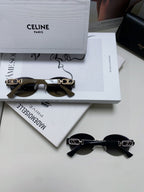 TRIOMPHE SUNGLASSES 573246 IN TAUPE BROWN METAL GRADIENT SMOKE LENSES