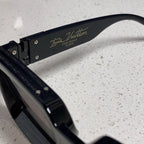 RECTANGLE SUNGLASSES 575846 IN BLACK ACETATE
